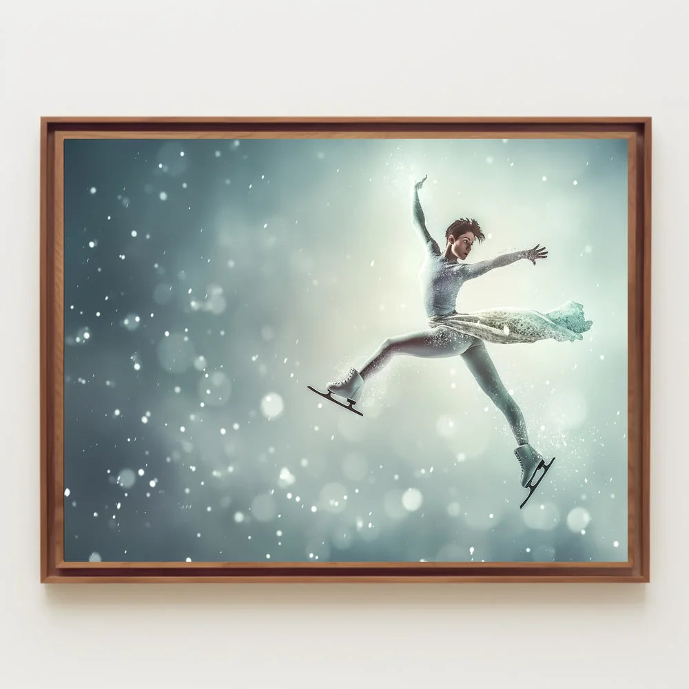 Graceful Figure Skater in Winter Fantasy Poster