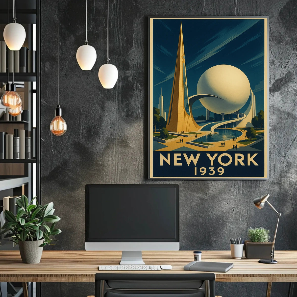 New York World Fair 1939 Heritage Poster Retro Wall Art