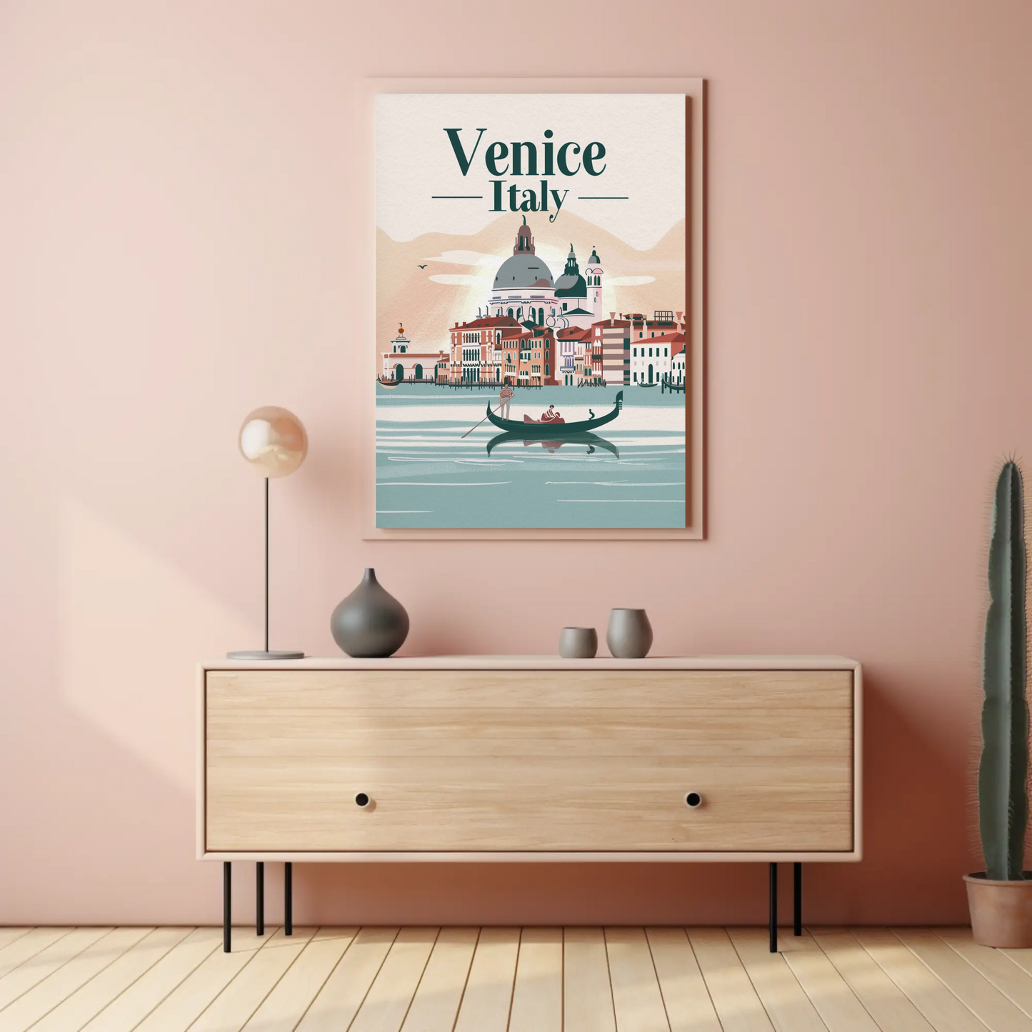 Venice Gondolas Italy Romantic Grand Canal Travel Poster