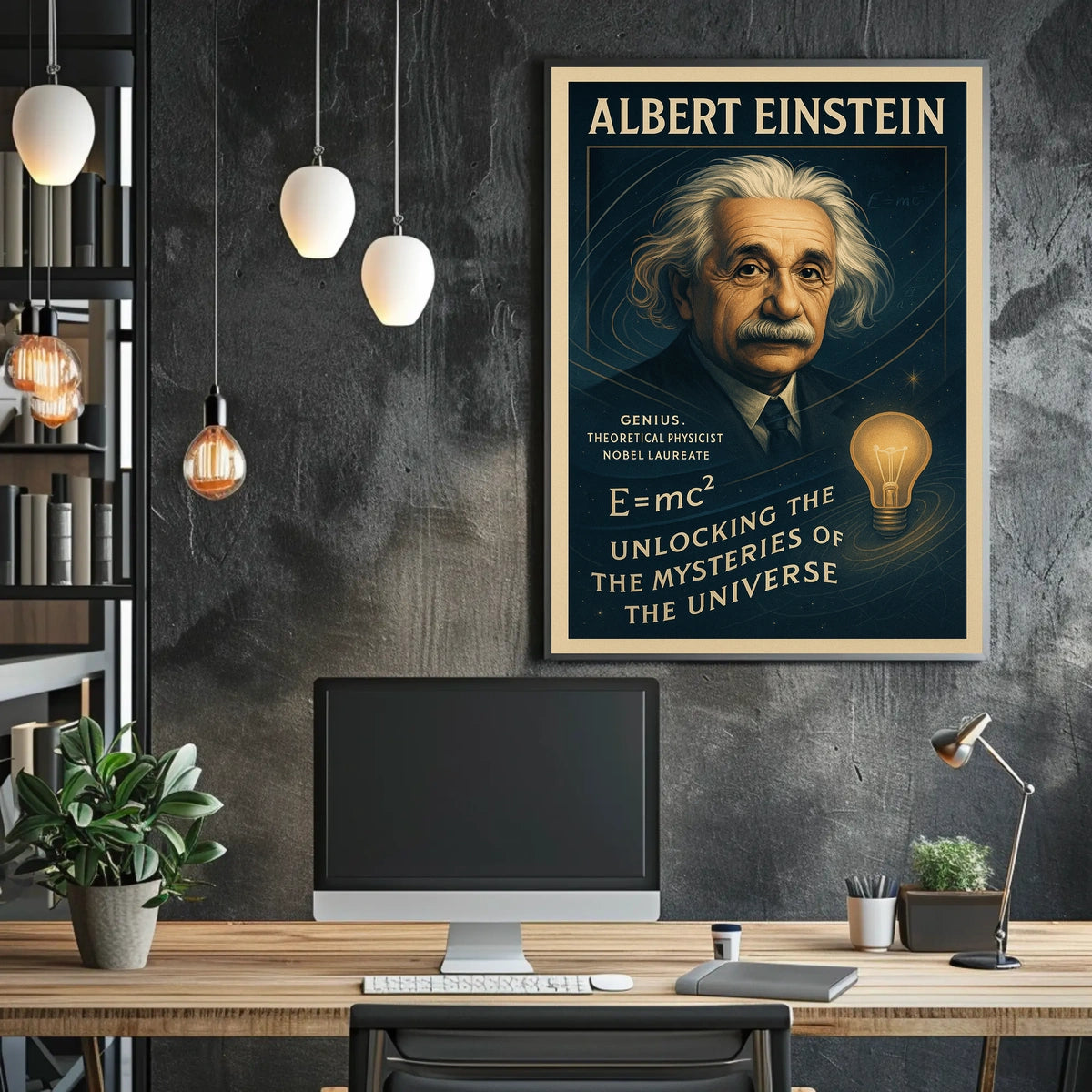 Albert Einstein Vintage Science Inspiration Poster