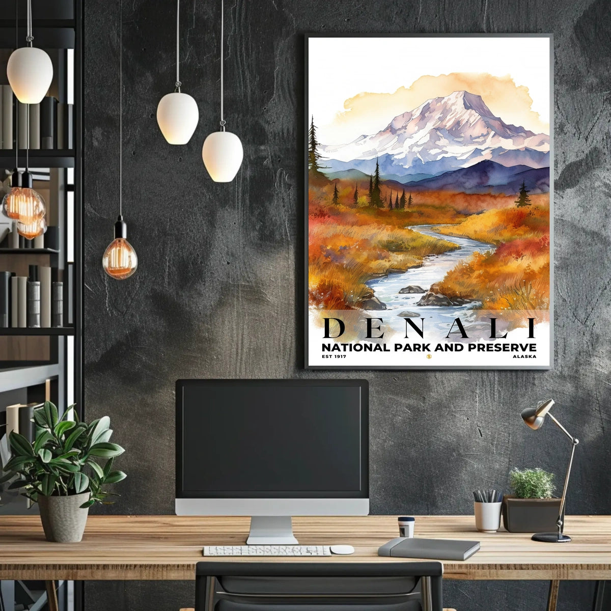 Denali Watercolor Wall Art Poster