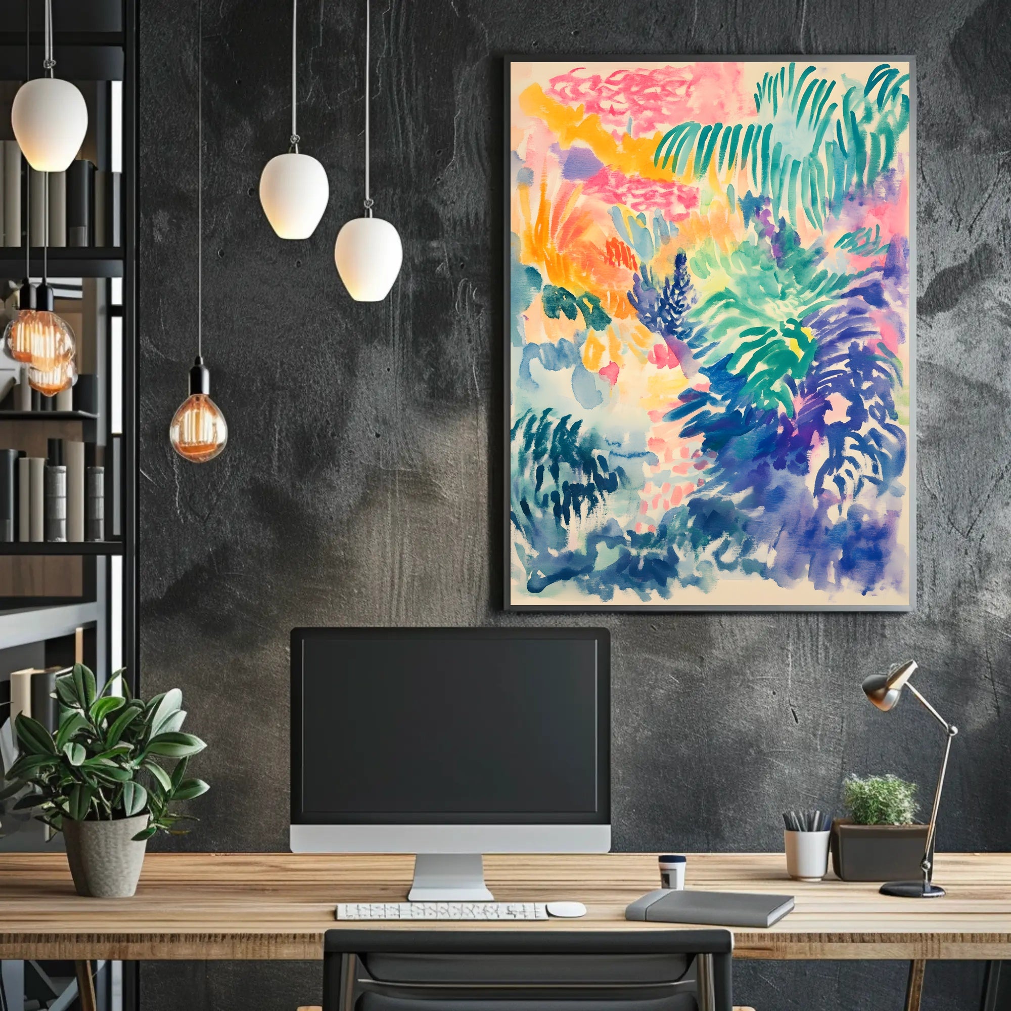 Lush Tropical Paradise Abstract Artwork Poster
