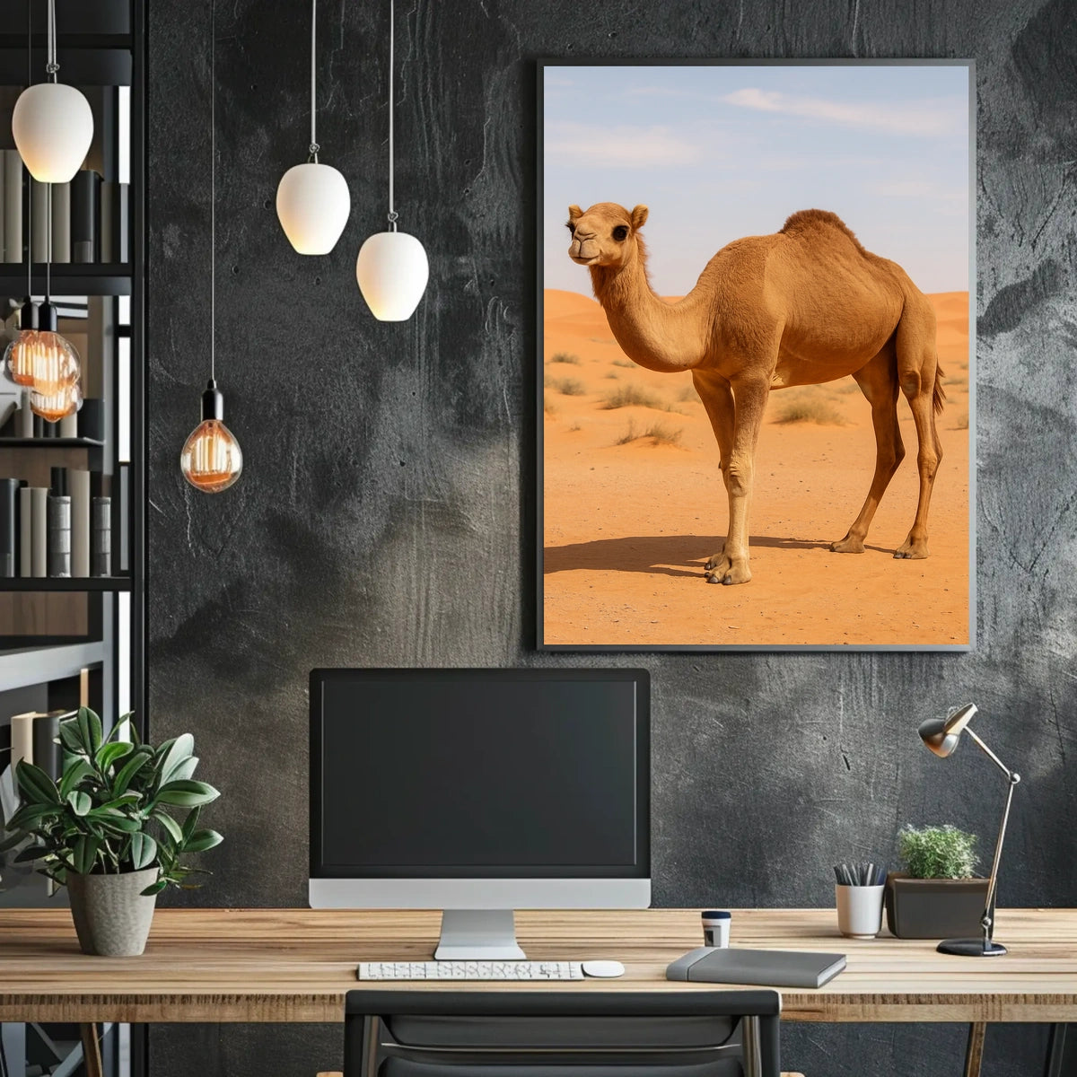 Majestic Camel in the Desert Poster