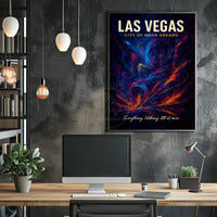 Las Vegas Neon Dreams Abstract Artistic Poster