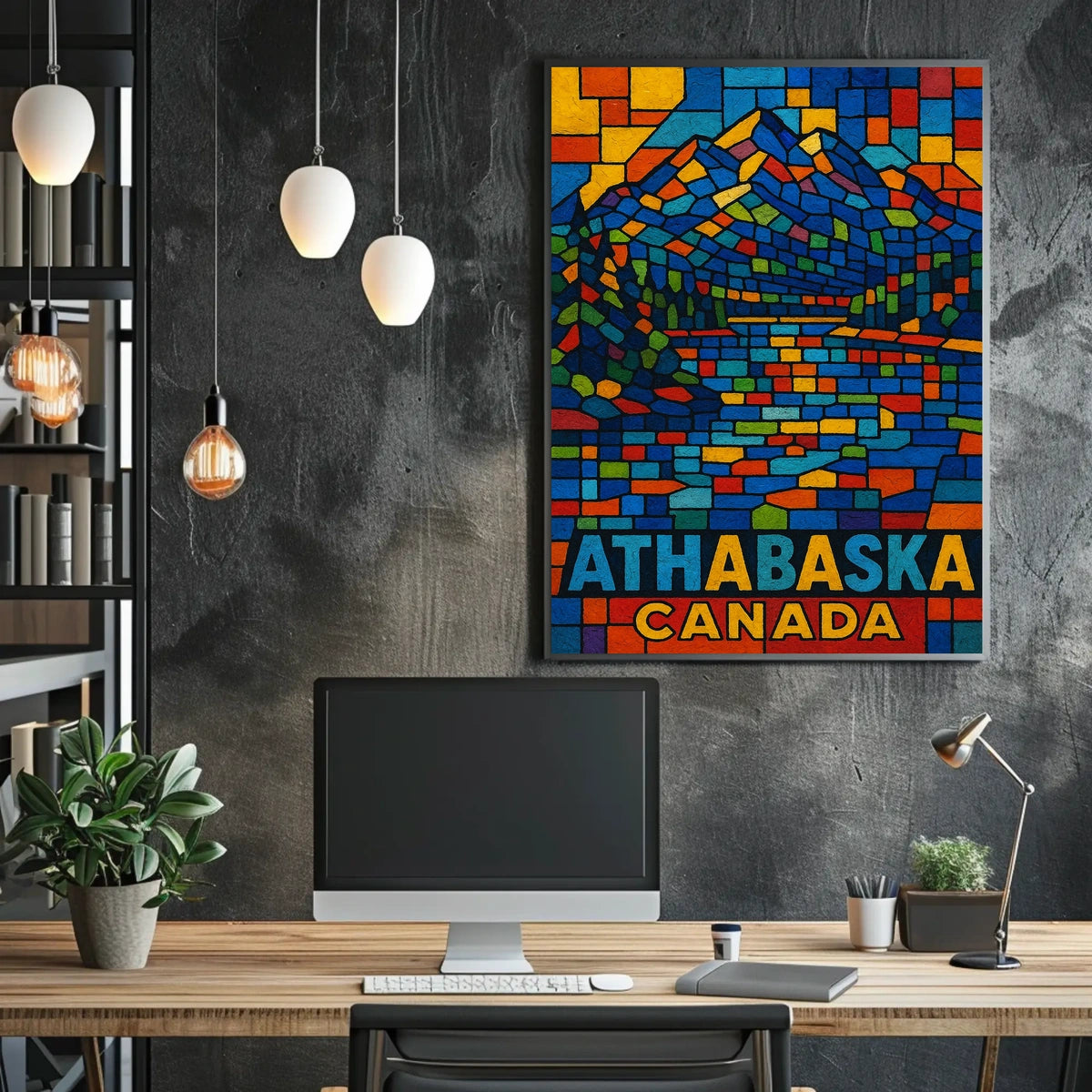 Athabasca Canada A Vibrant Mosaic Poster