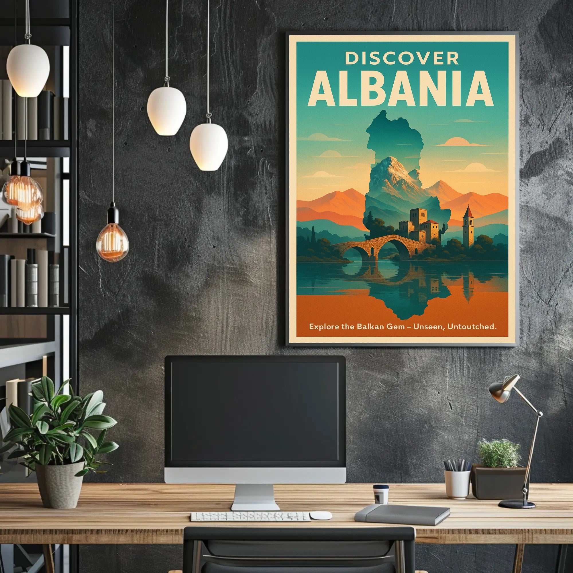 Discover Albania Vintage Travel Poster