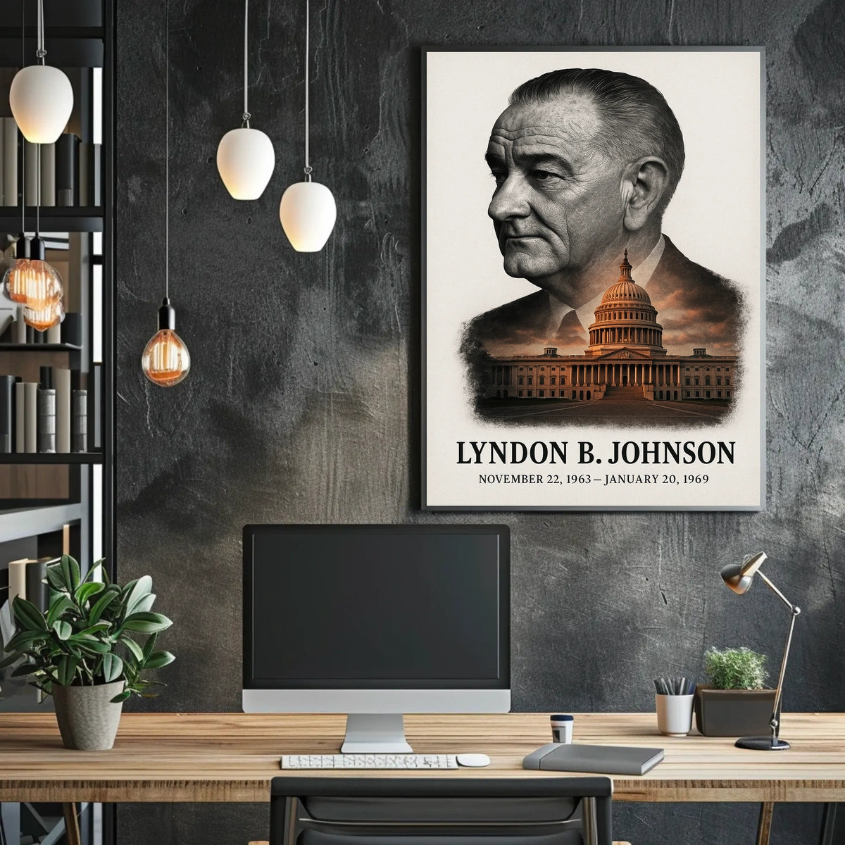 Lyndon B. Johnson 36th President of the United States Reflections Poster