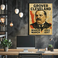 Grover Cleveland 24th President of the United States Layered paper Collage Poster