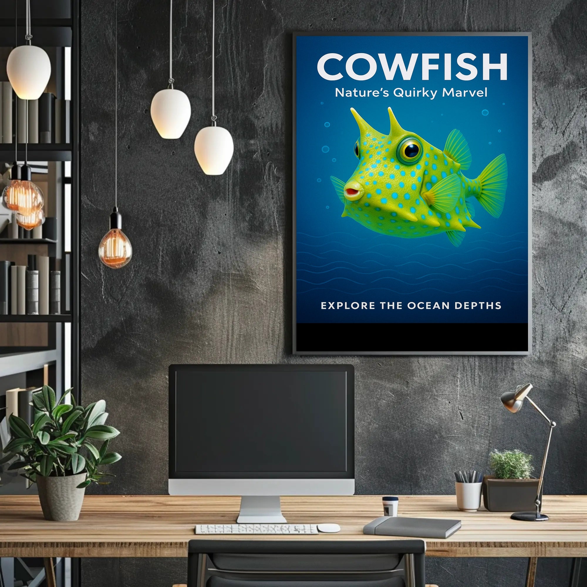 Cowfish Nature's Quirky Marvel Poster PosterGoat