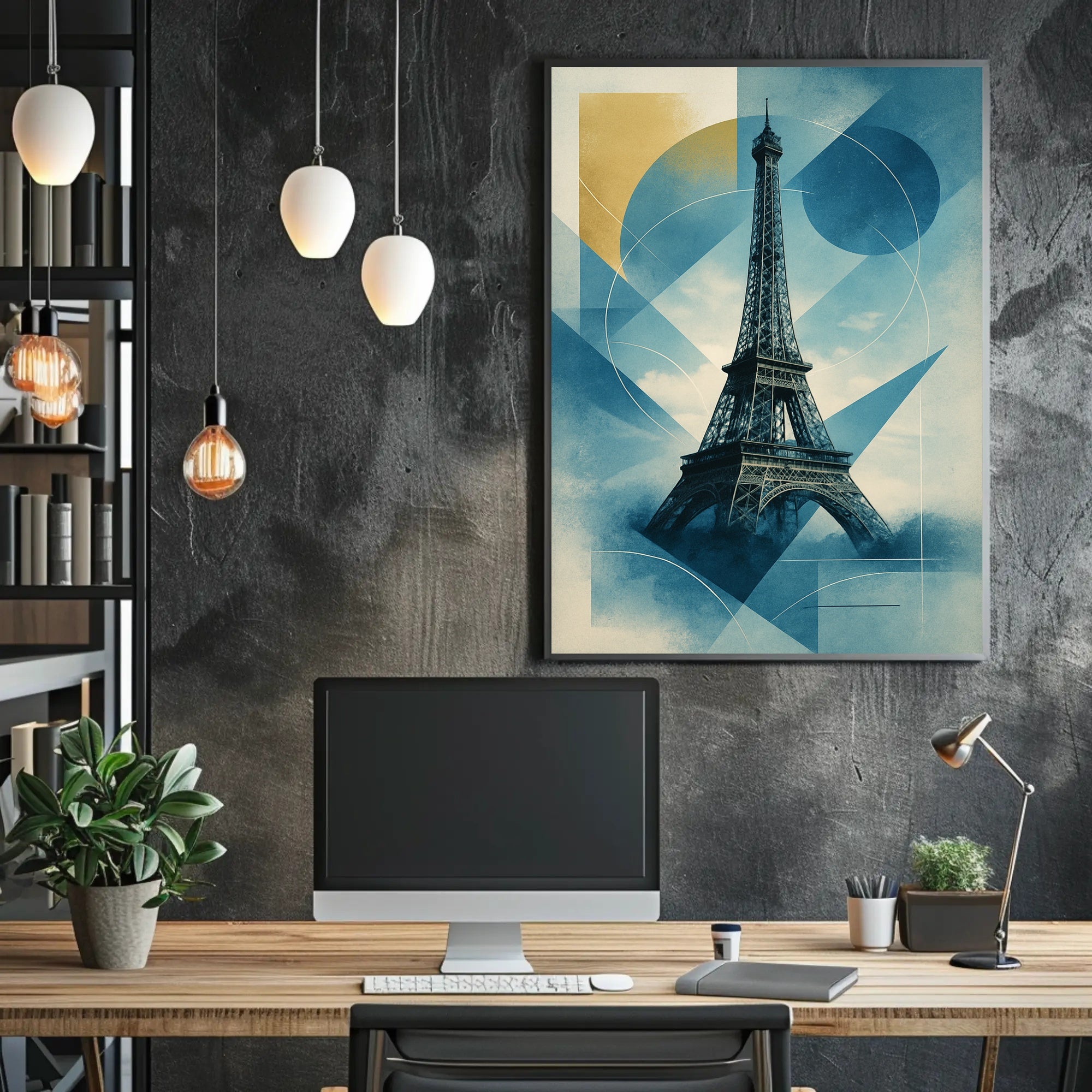 Eiffel Tower Abstract Elegance Modern Urban Artistic Poster