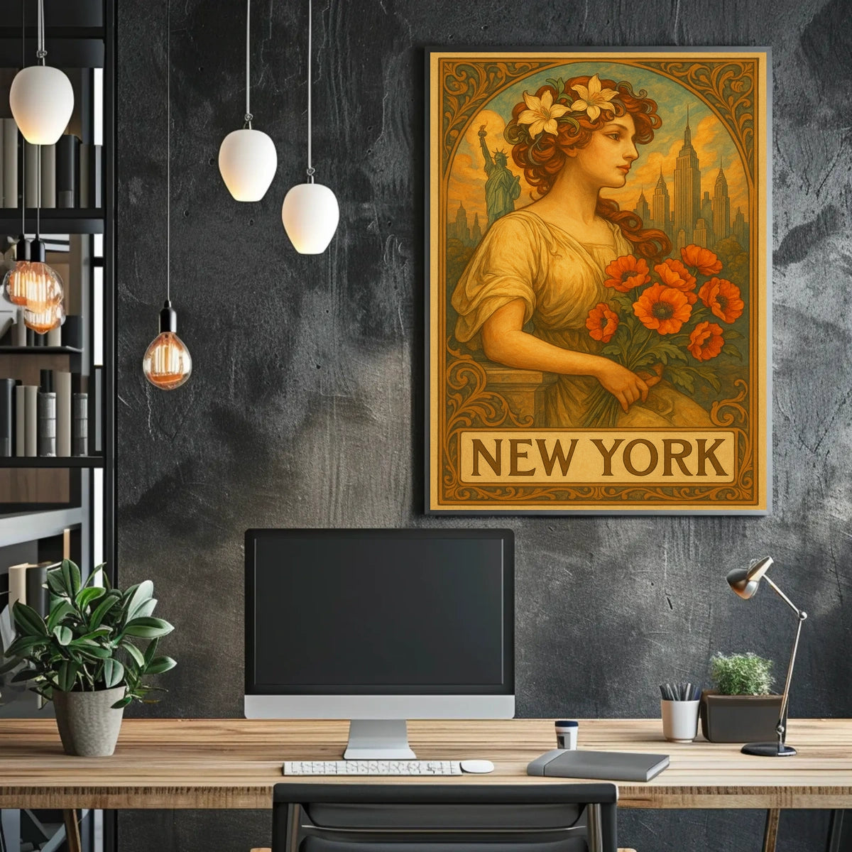 New York Art Nouveau Poster
