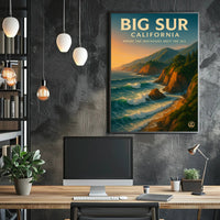 Big Sur Where the Mountains Meet the Sea Poster PosterGoat