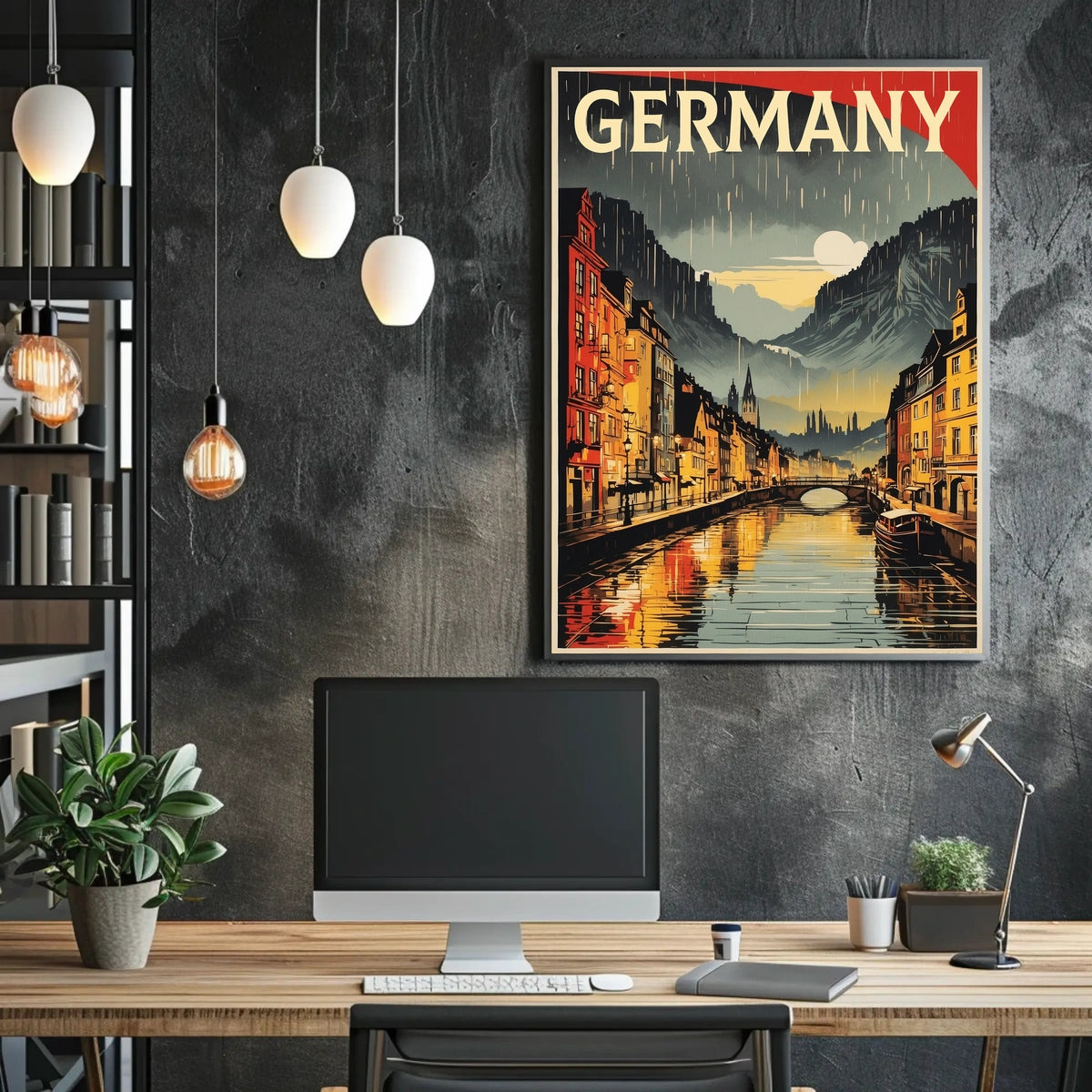 Germany Scenic Rainy Cityscape Poster