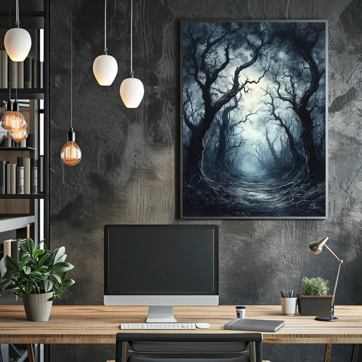 Haunting Mystical Forest Scene Abstract, Artistic, or Pop Culture Poster