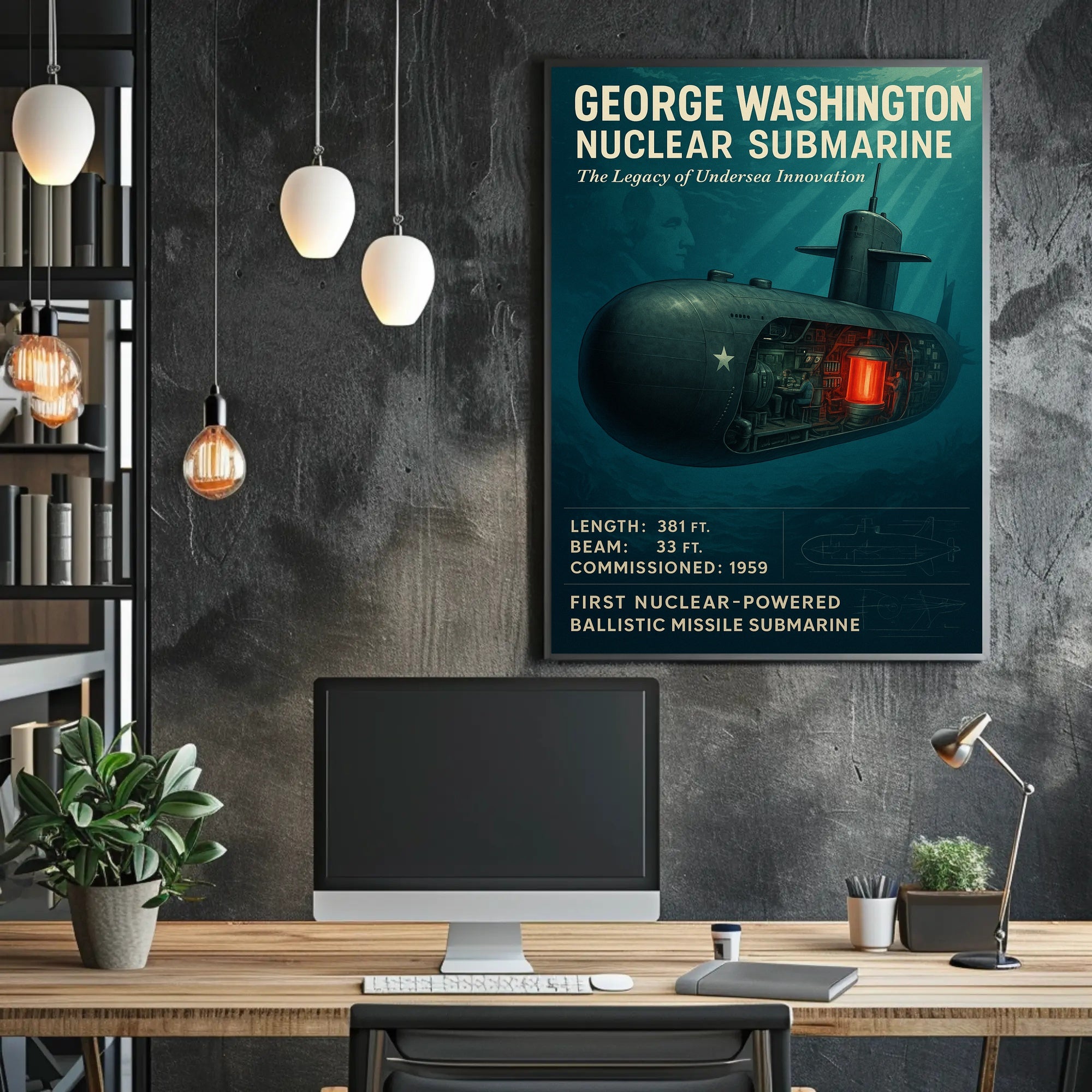 George Washington Nuclear Submarine Poster PosterGoat