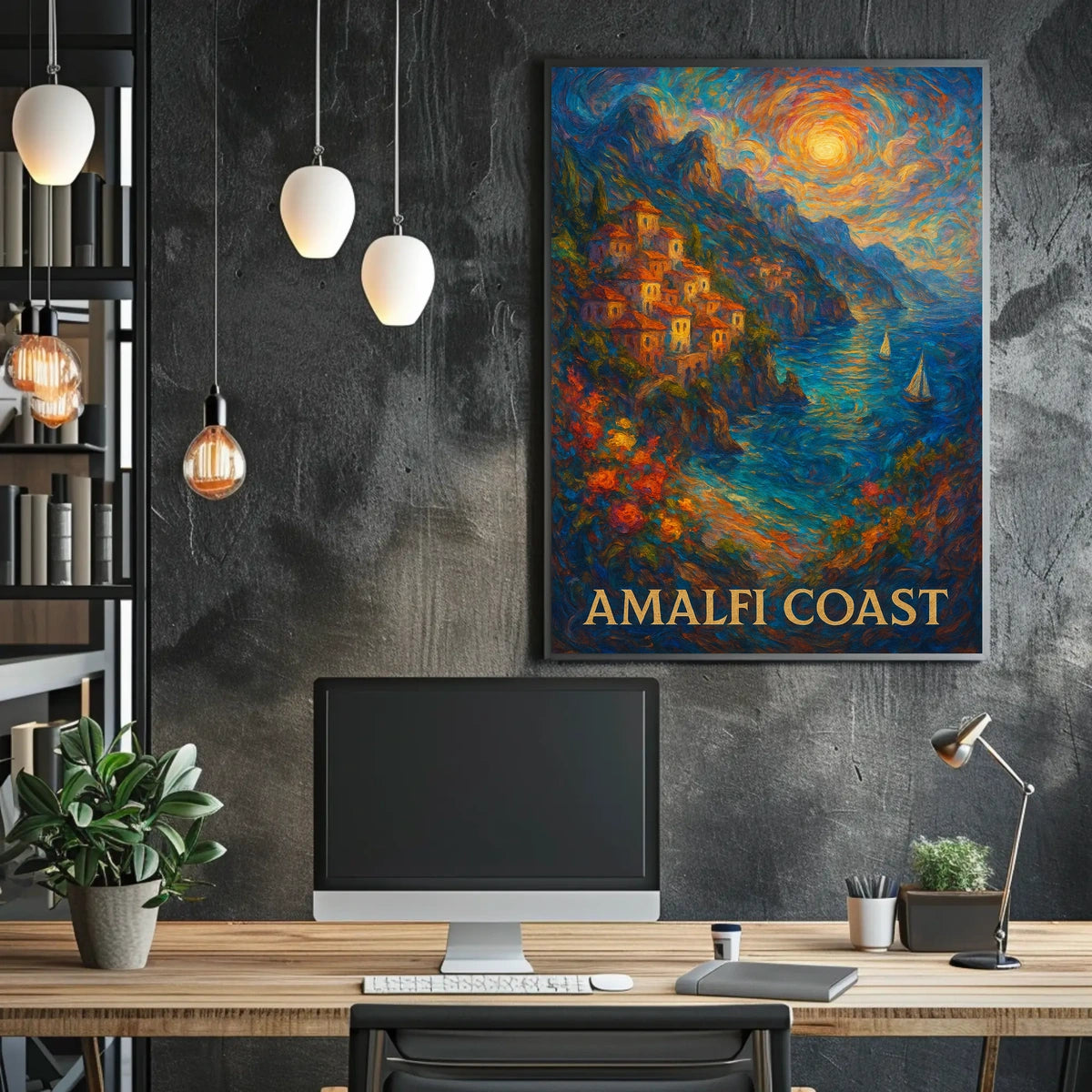 Amalfi Coast Poster 18x24 Wall Art for Coastal Decor