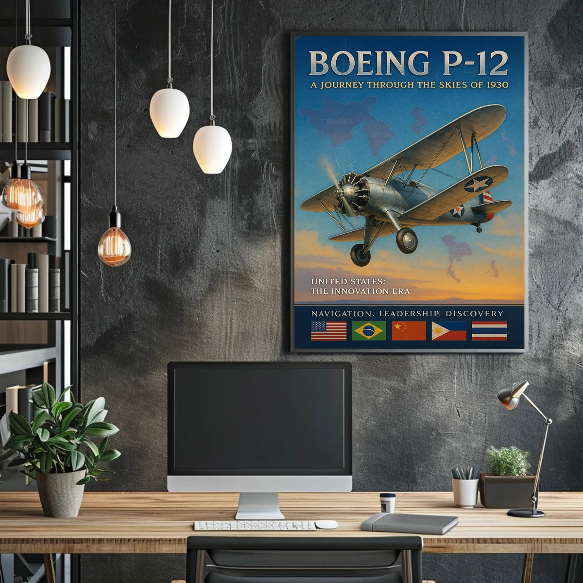 Boeing P-12 A Journey Through the Skies of 1930 Poster