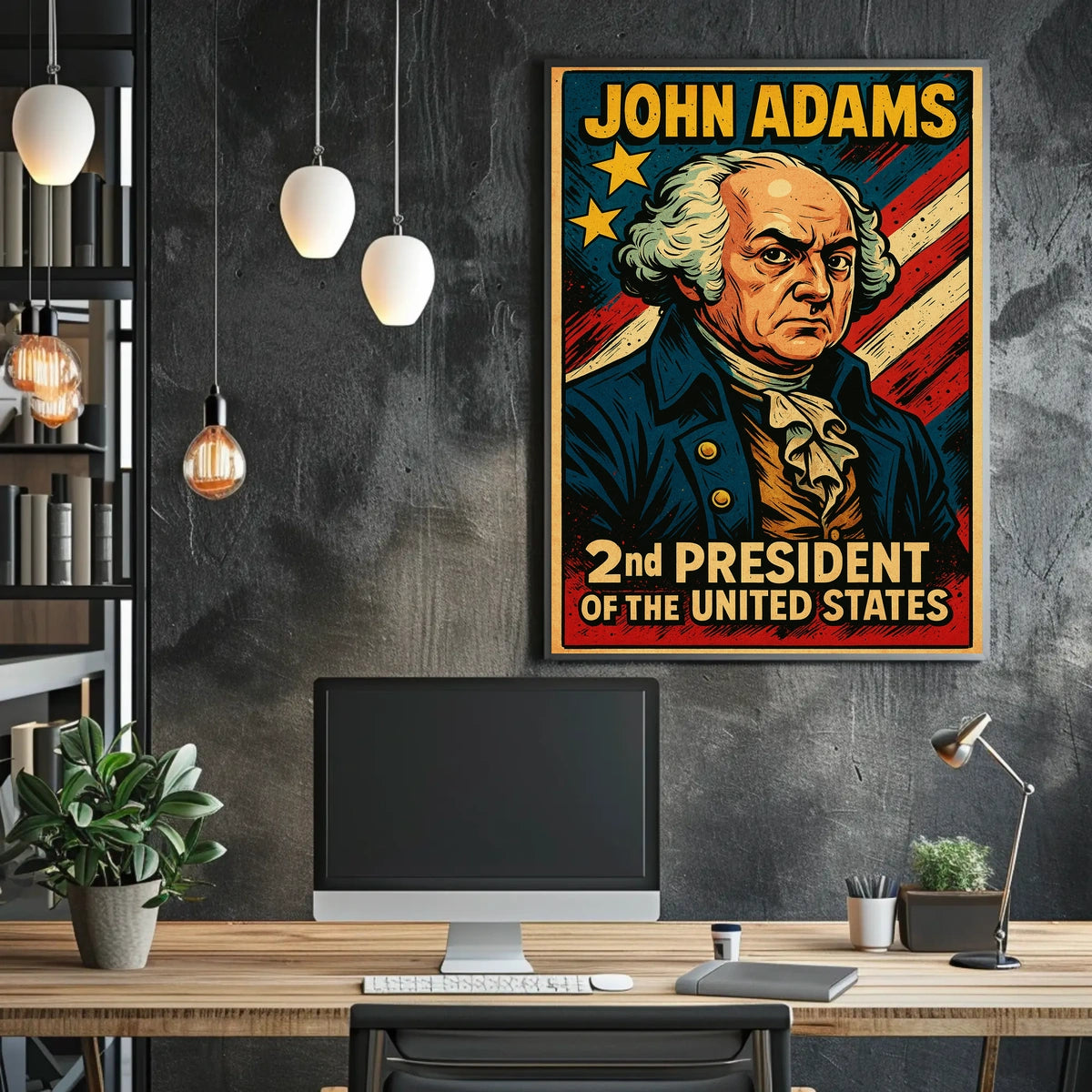 John Adams Second President Poster Wall Art Gift Idea