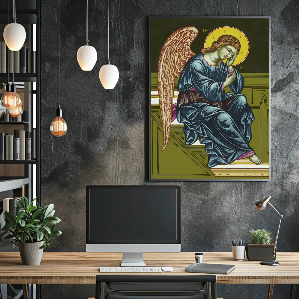 Contemplative Angelic Icon Poster