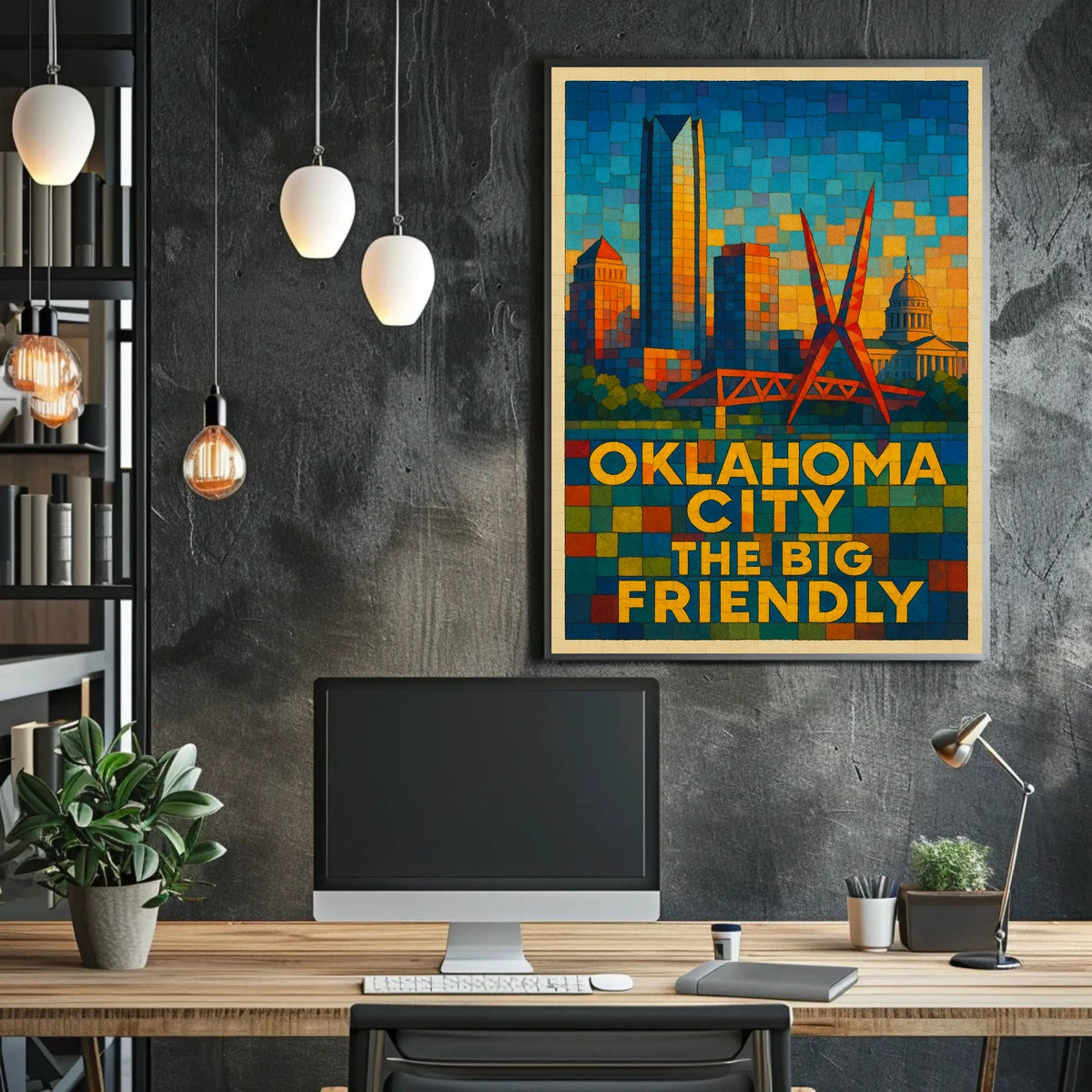 Oklahoma City The Big Friendly Poster Cityscape Wall Art