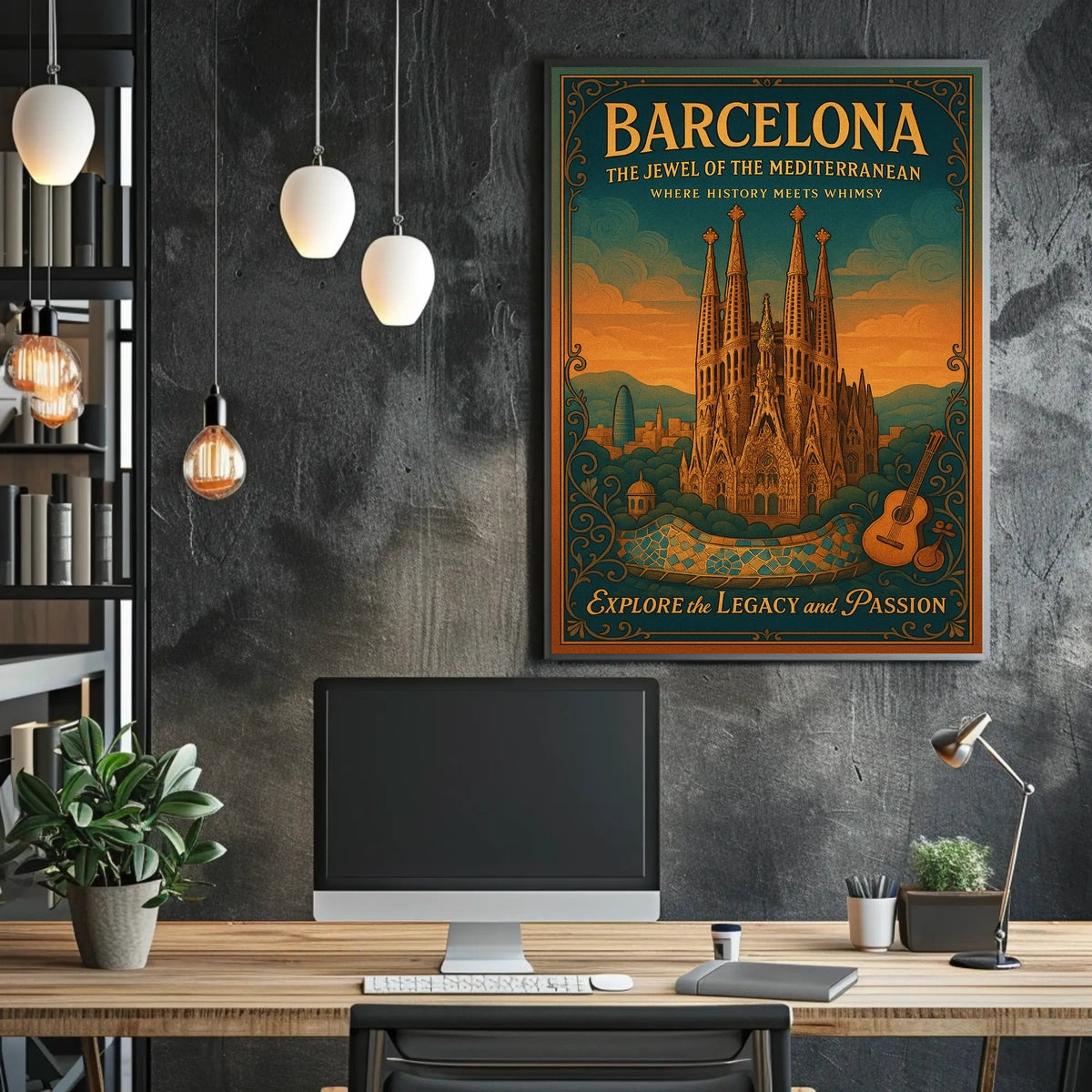 Barcelona The Jewel of the Mediterranean Poster