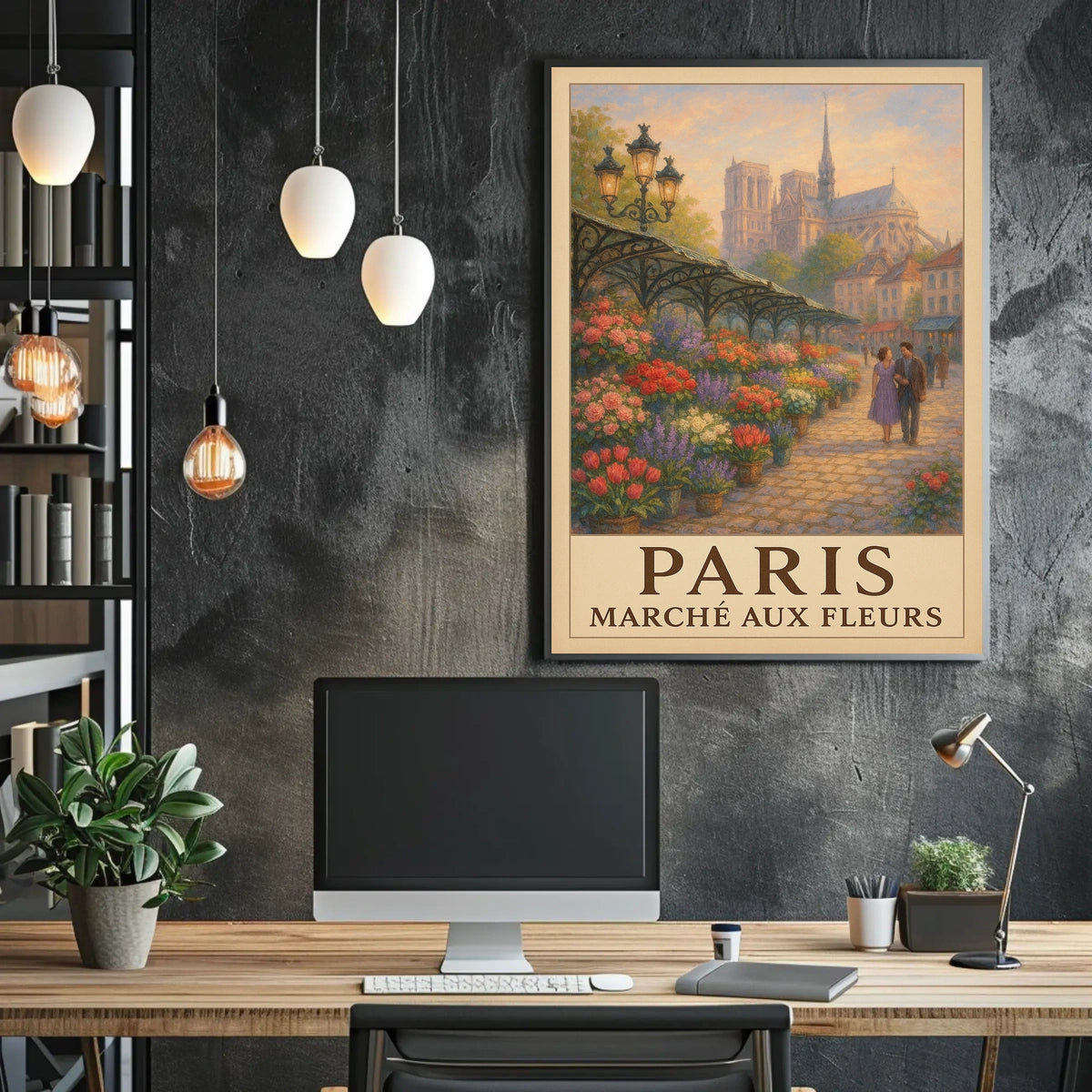 Paris Flower Market Poster