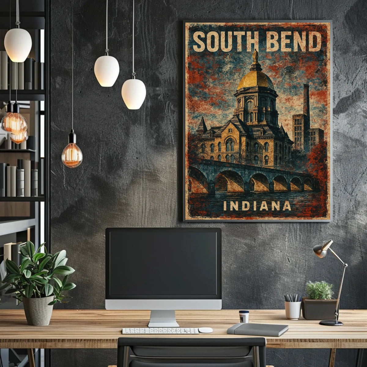 South Bend Architecture Art Deco Heritage Poster
