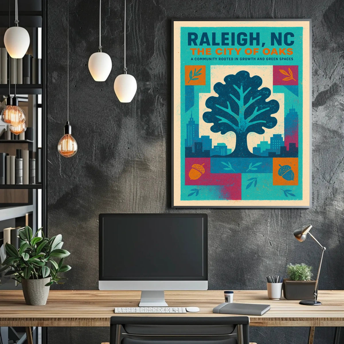 Raleigh, NC The City of Oaks Poster