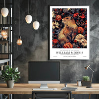 Artistic Marmot Floral Pattern: Abstract or Artistic Poster