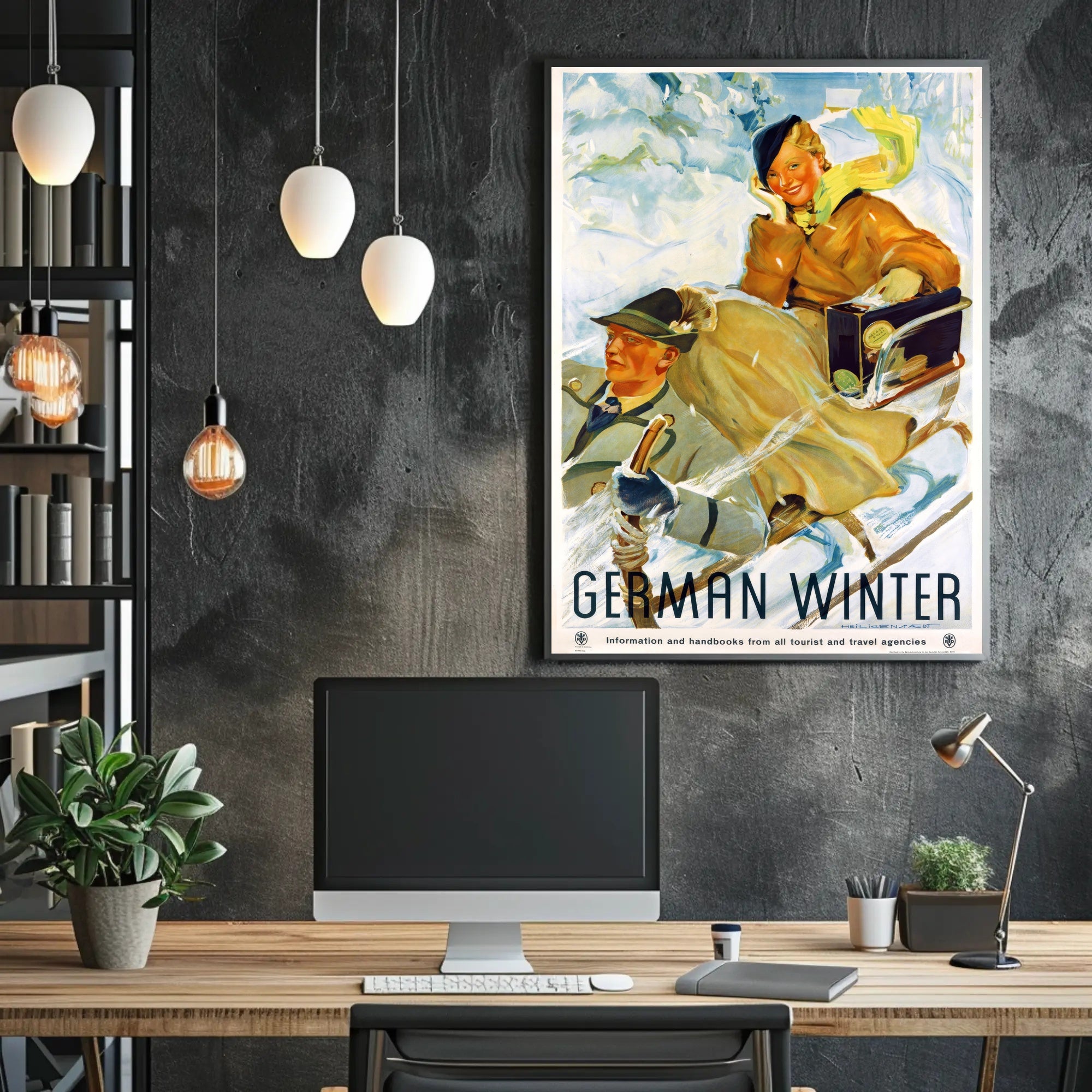 Winter Sleigh Ride Adventure Travel Poster PosterGoat