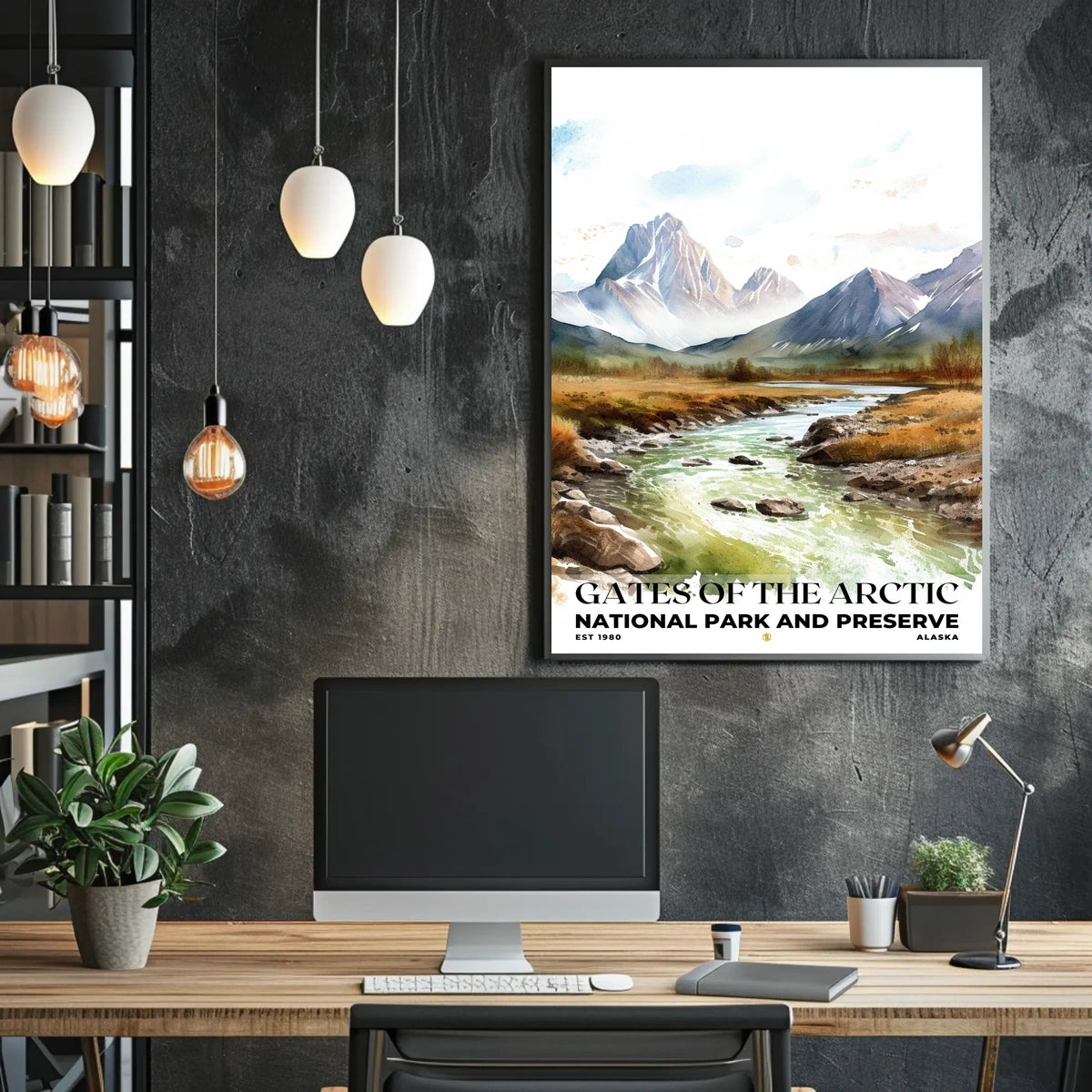 Gates of the Arctic Watercolor Wall Art Poster