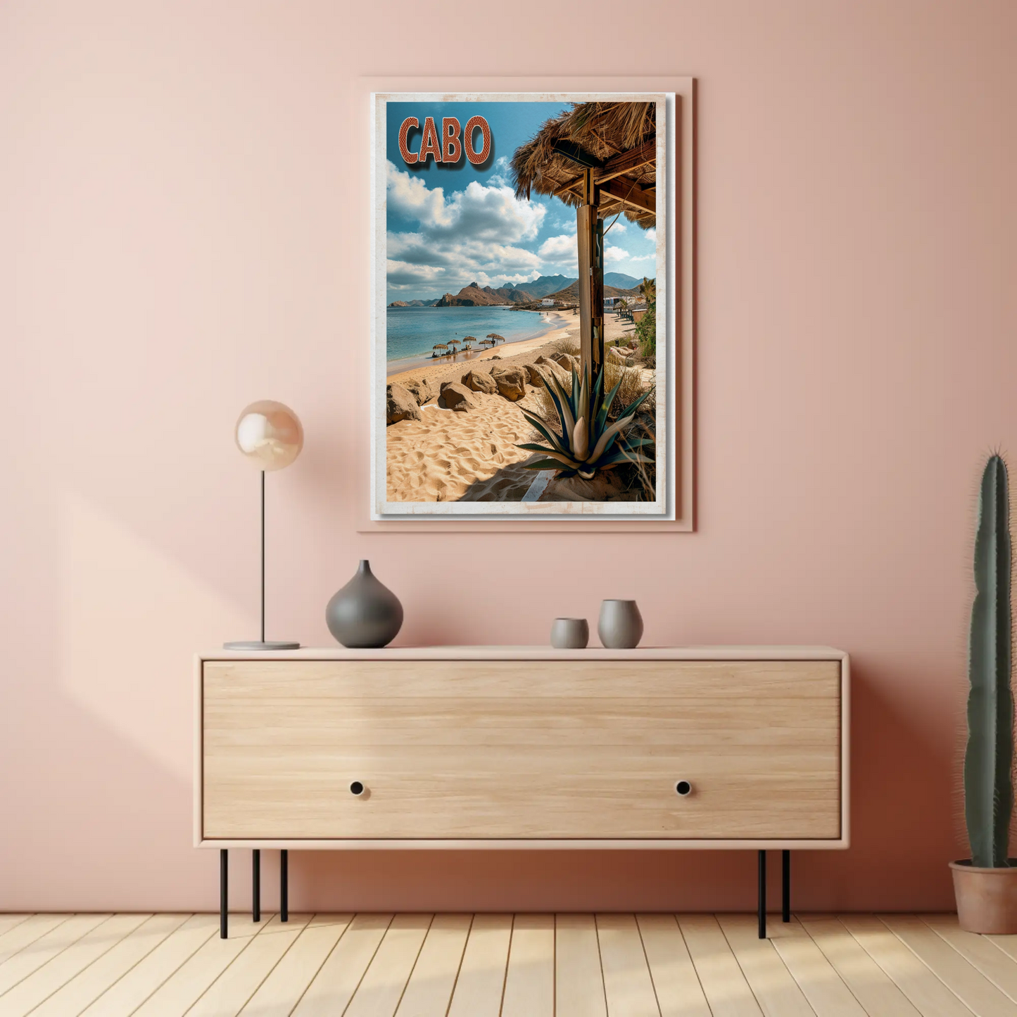 Cabo Paradise Beach Realistic Travel Poster