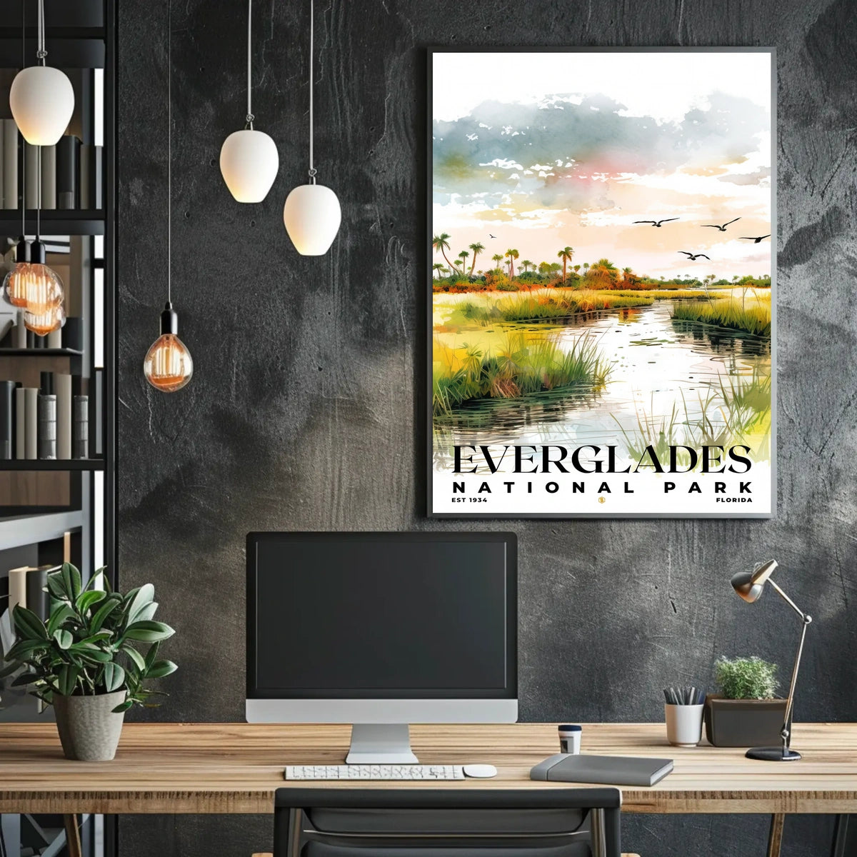 Everglades Watercolor Wall Art Poster