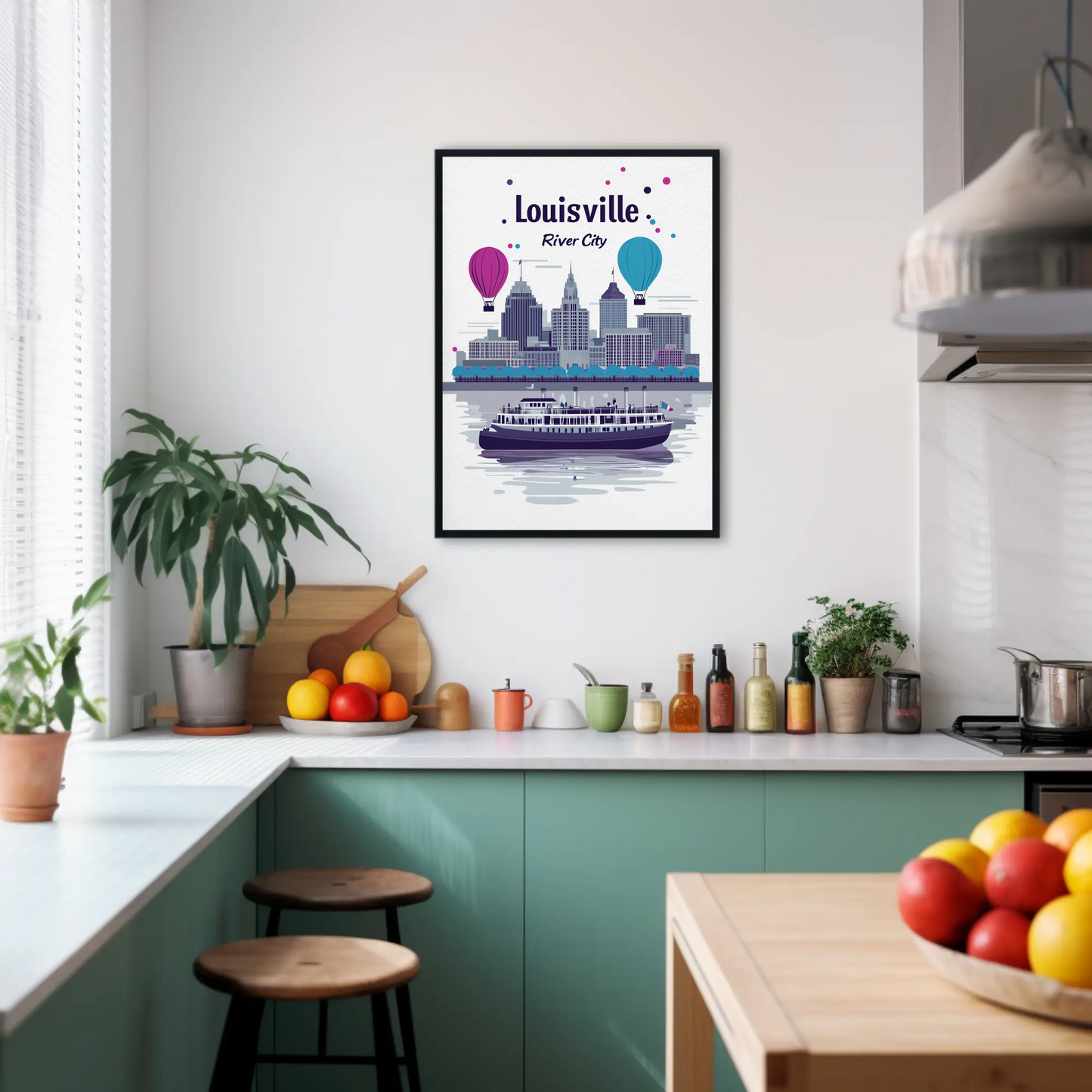 Louisville River City Vintage Poster