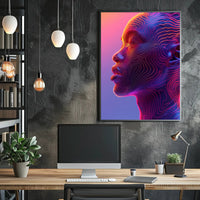 Futuristic Neon Human Profile Abstract or Artistic Poster PosterGoat