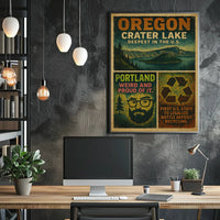 Oregon Pride Crater Lake And Portland Poster