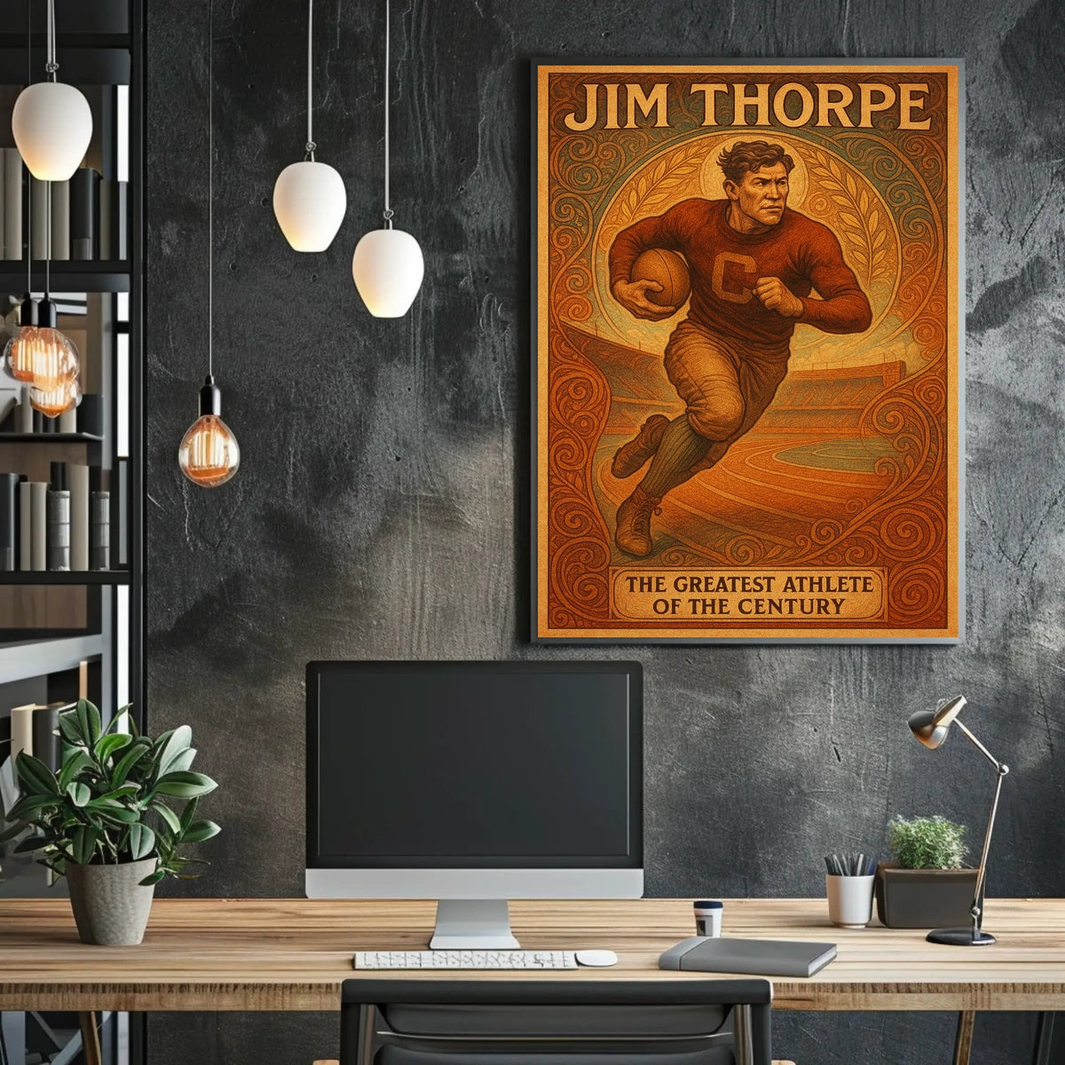 Jim Thorpe Iconic Athlete Tribute Poster
