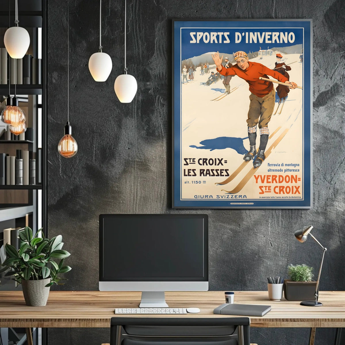Winter Sports In The Jura Mountains Poster