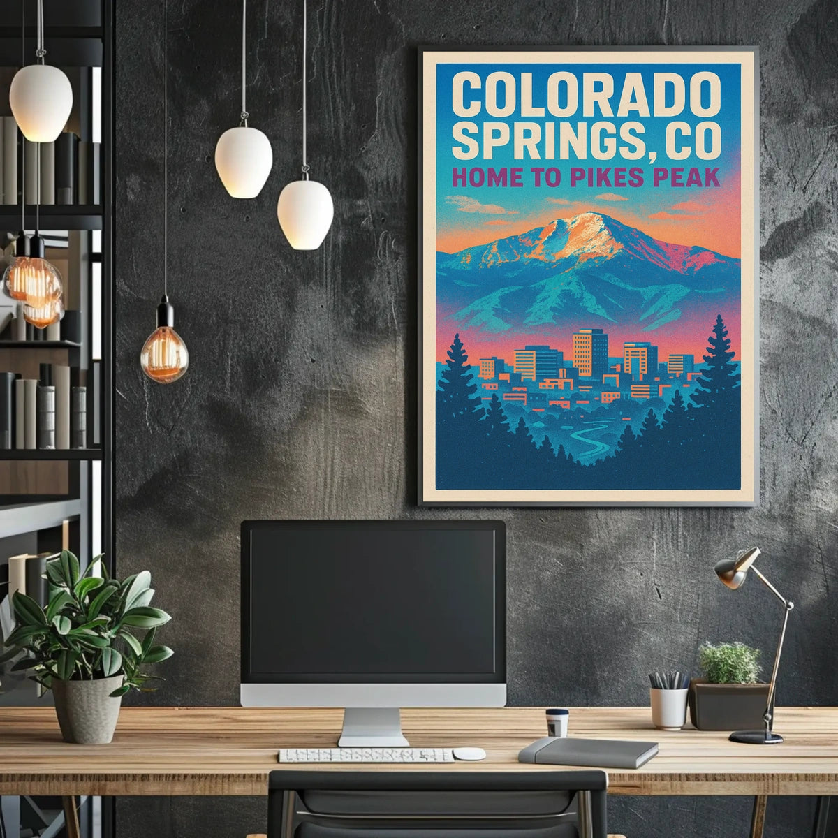 Colorado Springs, CO Home to Pikes Peak Poster