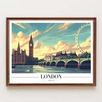 London's Iconic Landmarks Explored in Urban Cityscape Poster