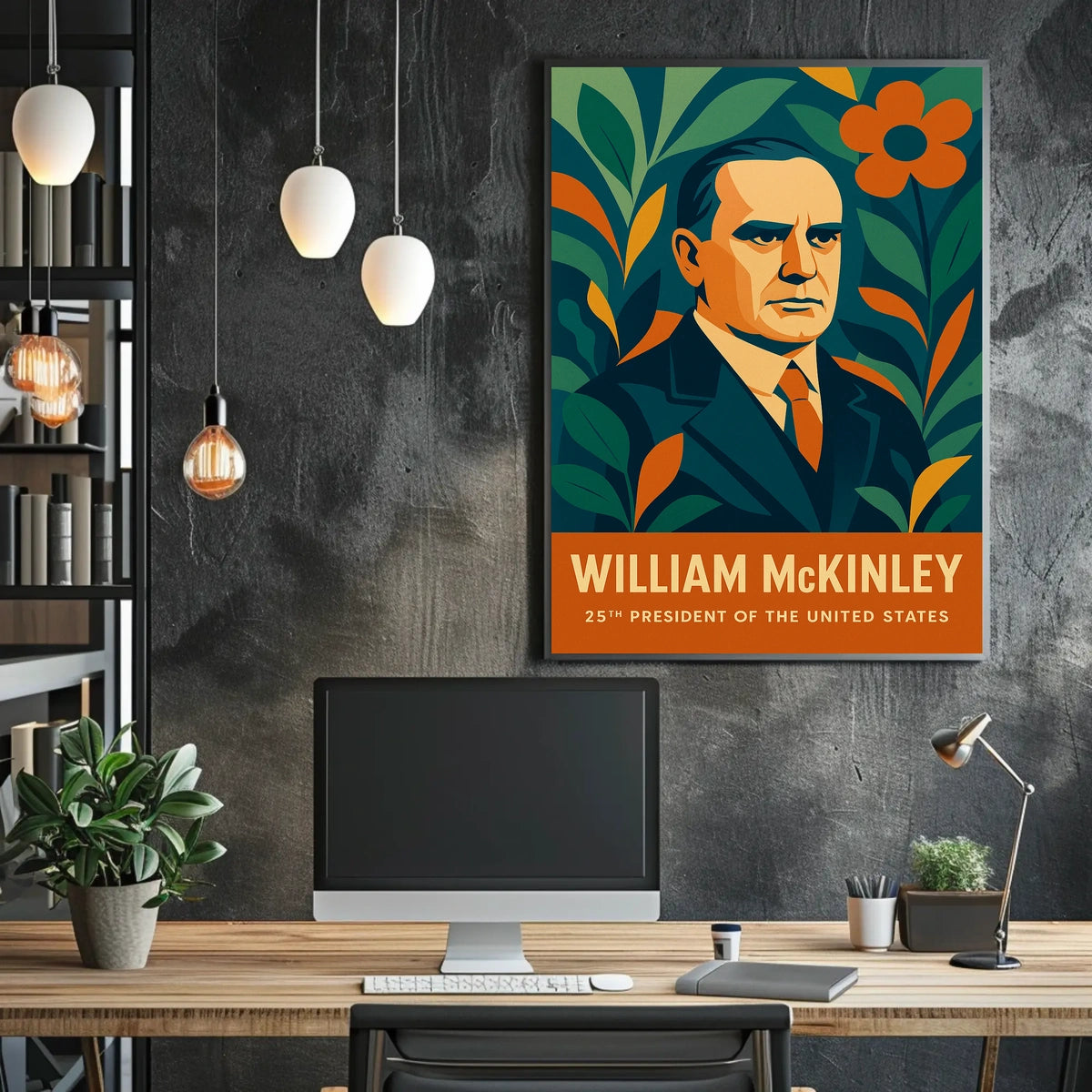 William McKinley Presidential Portrait Patriotic Vintage Retro Eighties Pop Art Poster