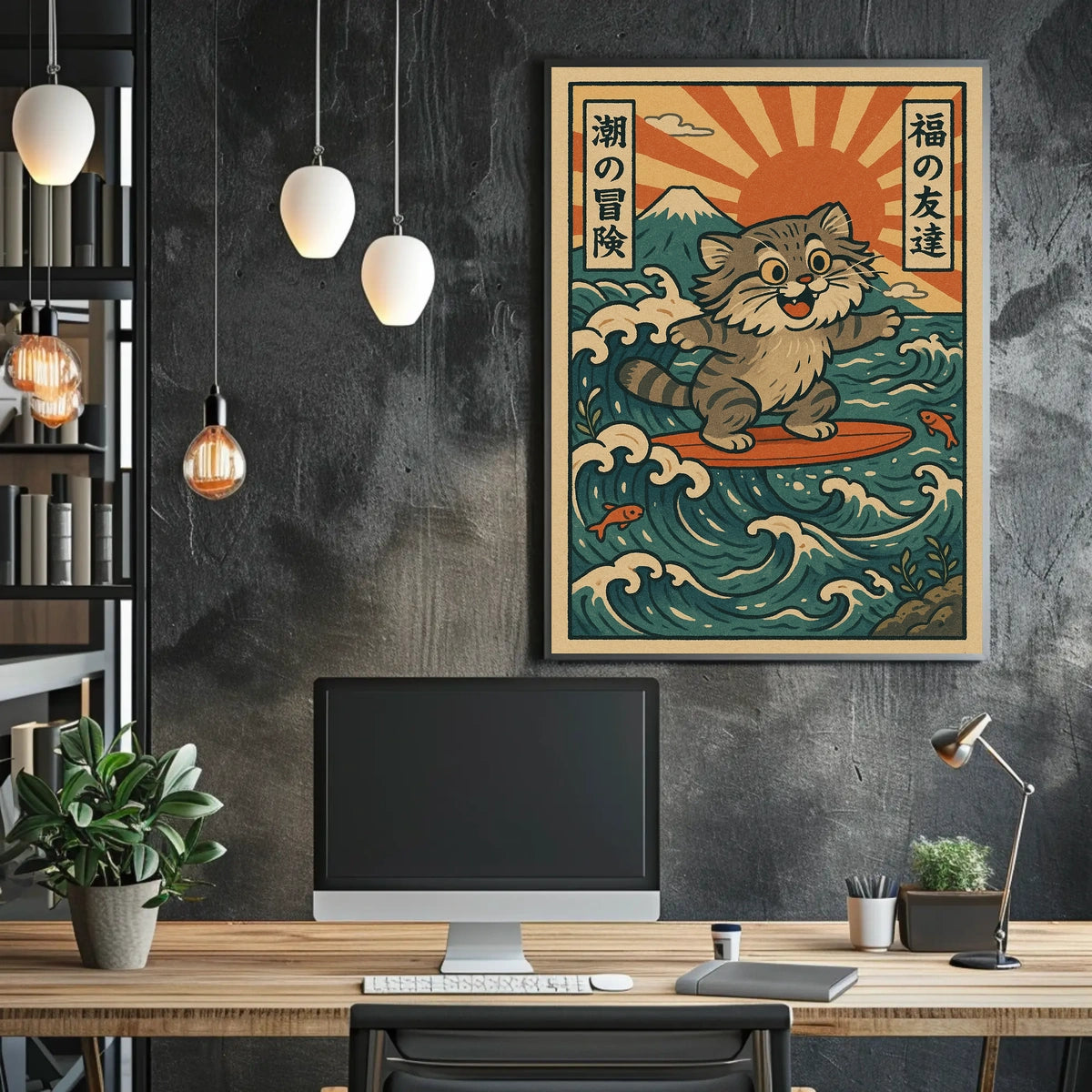 Surfing Cat Adventure Poster