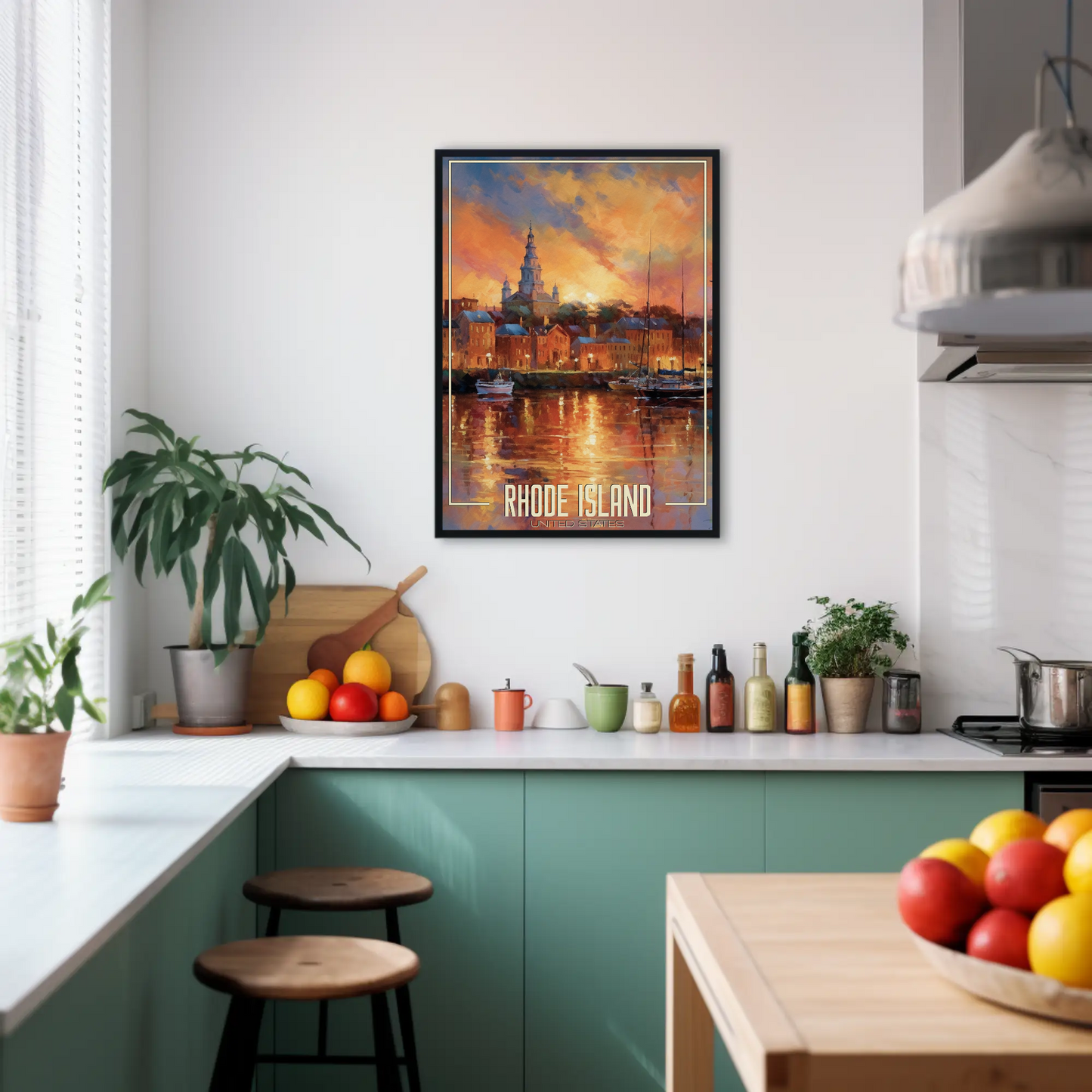 Vintage Poster - Rhode Island Harbor United States