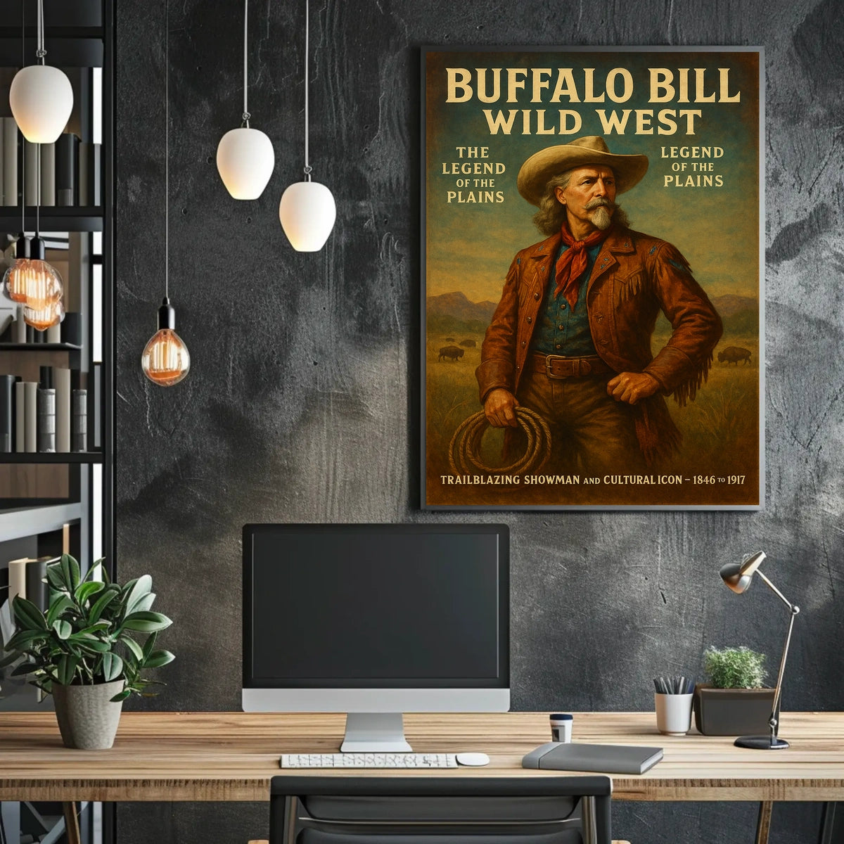 Buffalo Bill Poster Vintage Western Heritage Wall Art