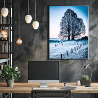 Majestic Winter Tree Scenic Landscape Art Poster