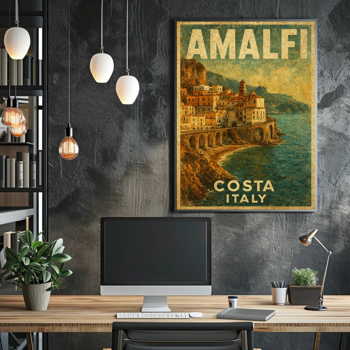 Amalfi Coast Italy Poster Art Museum Quality Wall Decor