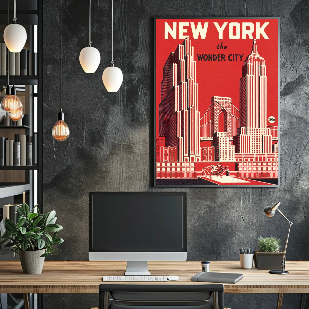 New York City Architecture Poster Vintage Wall Art For NYC