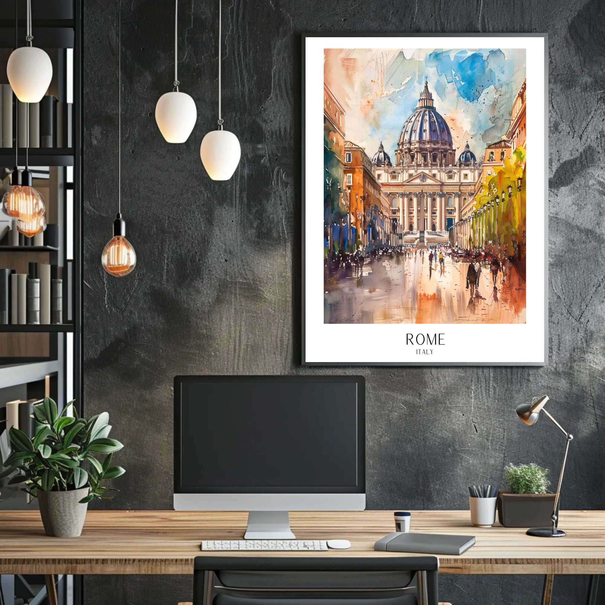 Stunning Watercolor of St. Peter’s Basilica Travel Poster PosterGoat