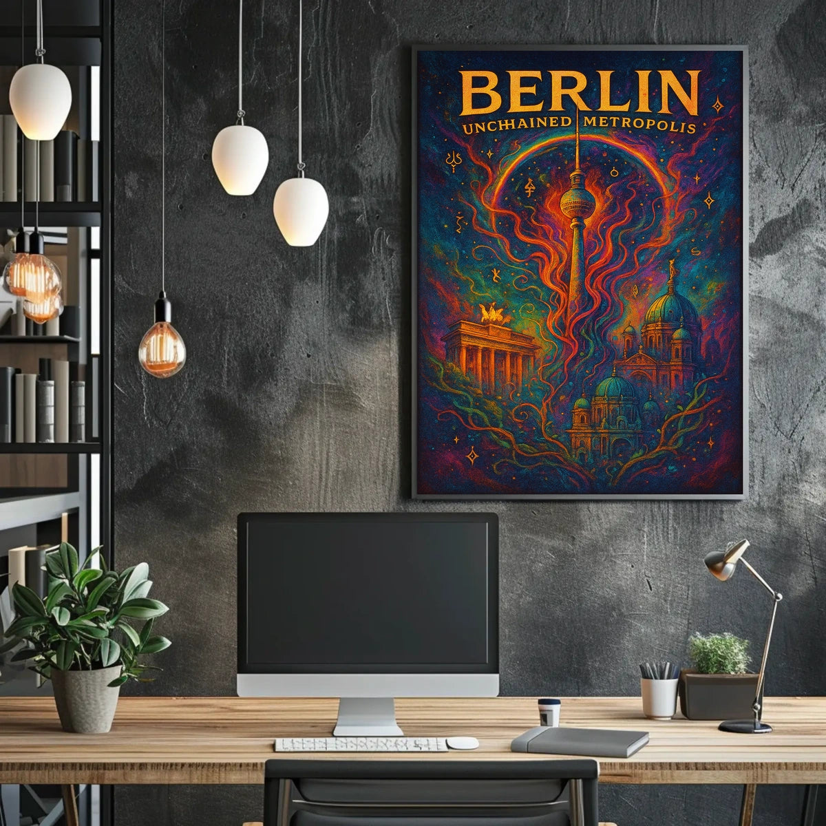 Berlin Surreal Art Poster: Fantasy Urban Energy