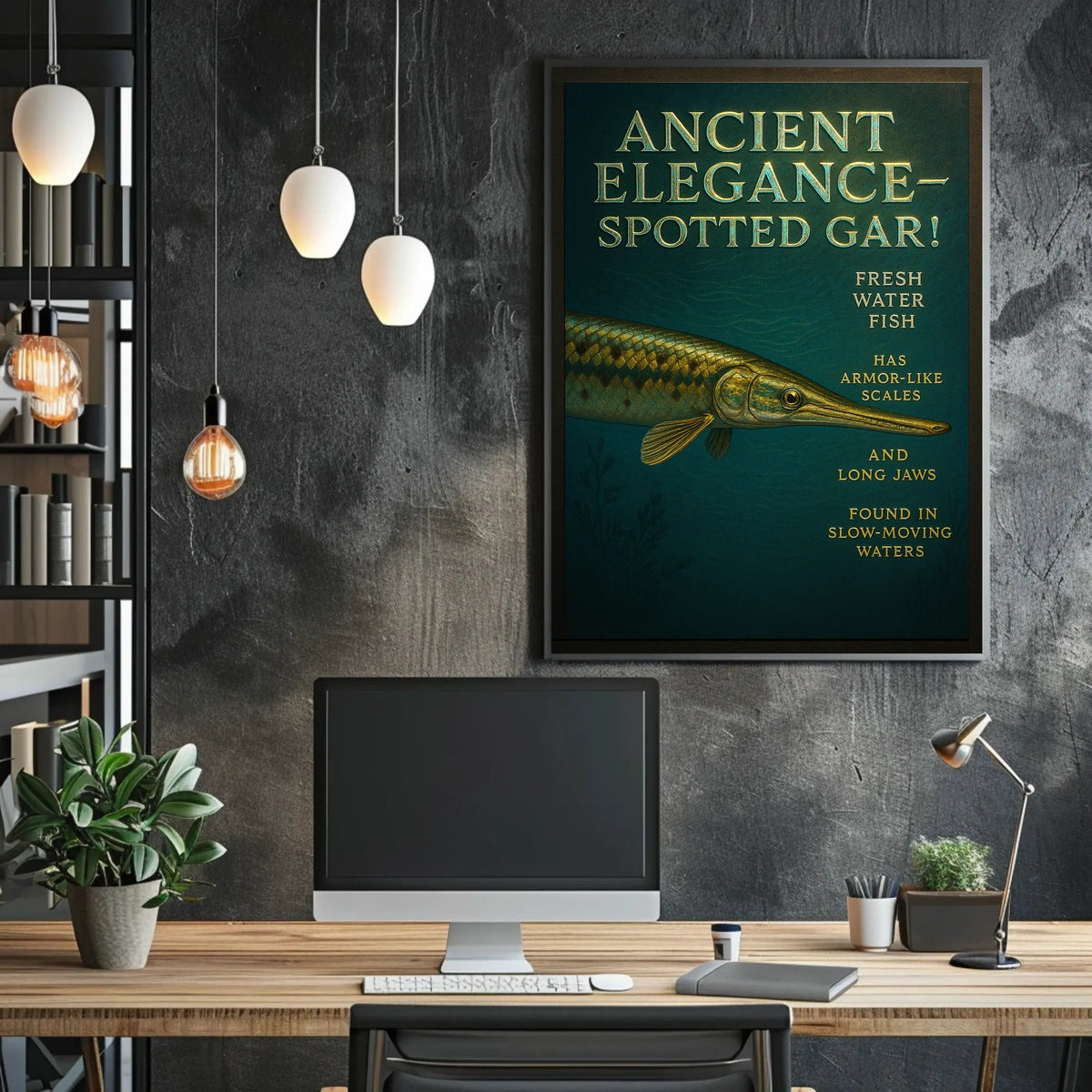 Ancient Elegance Spotted Gar Poster